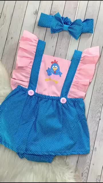 Jardineira Romper Bebe Menina Galinha Pintadinha Body Mercadolivre