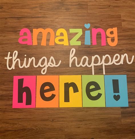 Amazing Things Happen Here Bulletin Board Kit Teacher Decor Etsy