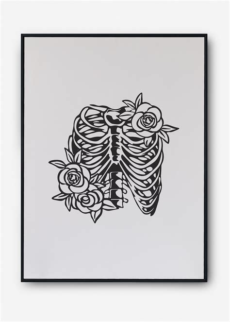 Ribcage Flowers Svg File Rib Cage Floral Cut File Skeleton Etsy