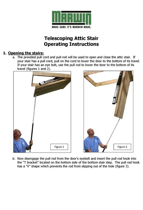 MARWIN TELESCOPING ATTIC STAIR OPERATING INSTRUCTIONS MANUAL Pdf ...