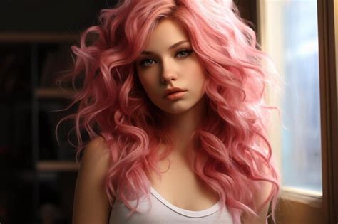 Premium Ai Image Beauty Fashion Women With Pink Hair