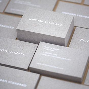 White Hot Foil Stamped Business Cards On Micron Post Consumer