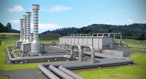 Geothermal Power Plant 3D Model 3D Model 149 3ds C4d Fbx Ma Obj