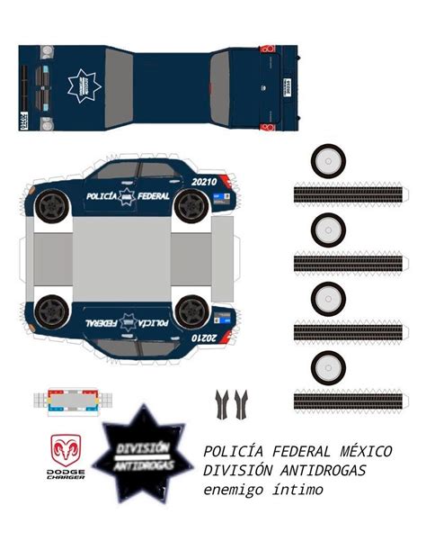 CHARGER DIVISIÓN ANTIDROGAS PAPELCRAFT Policia federal mexico