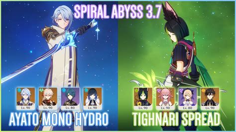 C Ayato Mono Hydro C Tighnari Yae Spread Spiral Abyss