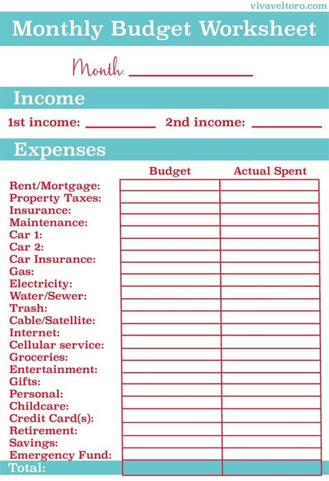 Weekly Budget Spreadsheet Template | DocTemplates