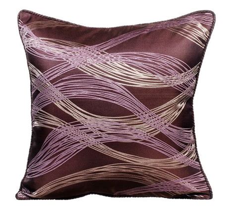 16 X16 Decorative Purple Toss Throw Pillow Jacquard Silk Cushions