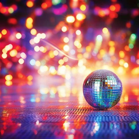 Bola De Discoteca Brillante En La Pista De Baile Con Fondo Bokeh Foto