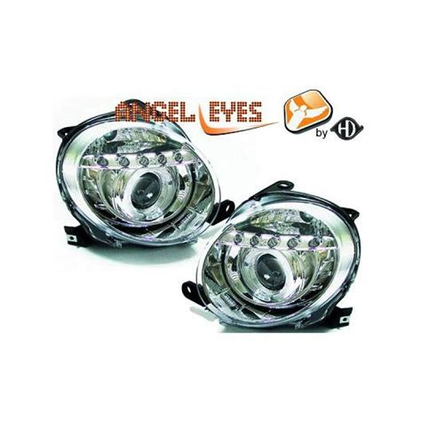 SET DE DEUX PHARES AVANT DESIGN FIAT 500 07 15 MOD 1 CHROME