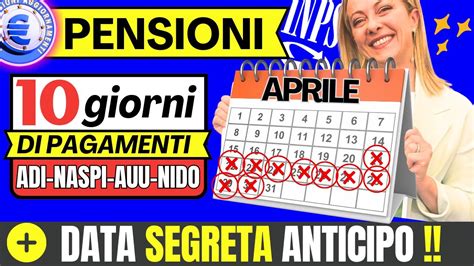 Paga Inps Aprile Anticipi E Date Pagamenti Adi Assegno Unico