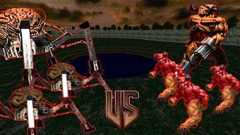 Spider Team Vs Cyber Team Brutal Doom Monster Infighting Youtube