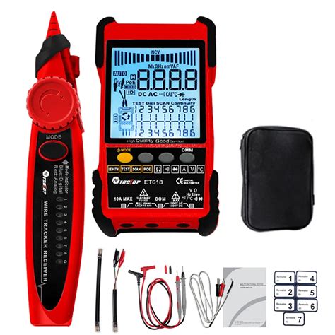 Tooltop Et618et616 Cable Tester Display Lcd Análogos Pesquisa Digital Poe Cabo De Teste