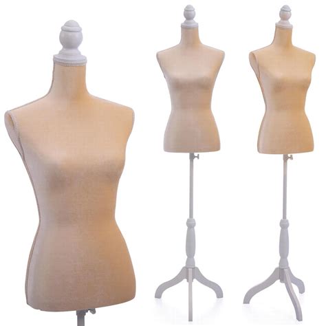 Sandinrayli Female Mannequin Torso Dress Form Clothing Display W White