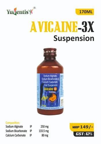 Avicaine 3x Syrup Sodium Alginate Sodium Bicarbonate Calcium Carbonate