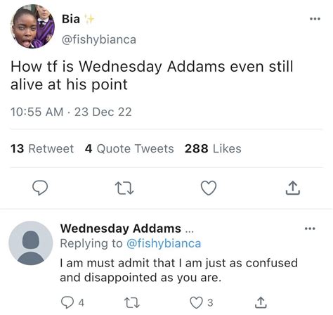 If the Characters had Twitter Pt. 14 (ft. Bianca & Wednesday) : r/Wednesday