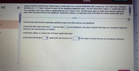 Solved Suppose That The Heart Beat Per Minute Bpm Of Adult Chegg