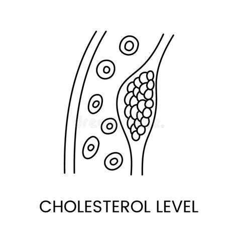 Cholesterol Level Line Icon In Vector Human Vessel Illustration Stock Vector Illustration Of