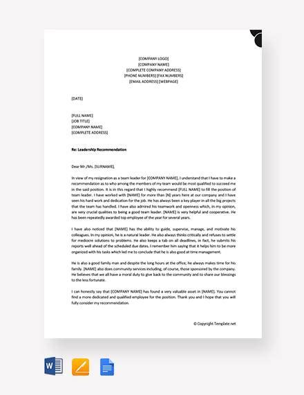 Free 10 Sample Leadership Recommendation Letter Templates In Pdf Ms 81204 Hot Sex Picture