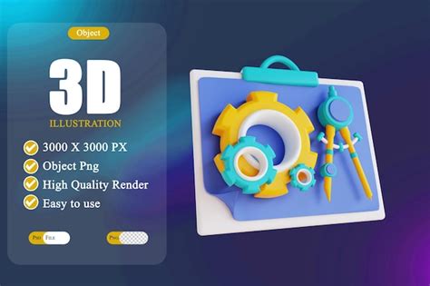 Ferramentas Criativas De Ilustração 3d Psd Premium