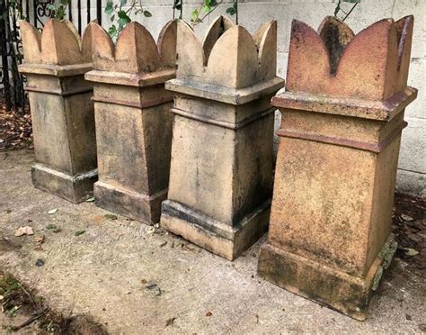 Antique Victorian Reclaimed Large Buff Square Chimney Pots Pot Vinterior