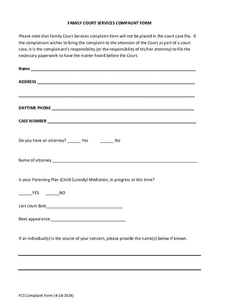 Fillable Online Fcs Complaint Form Fax Email Print Pdffiller