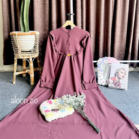 Jual Salma Gamis Rempel Crinkle Airflow Busui Friendly Gamis Remaja