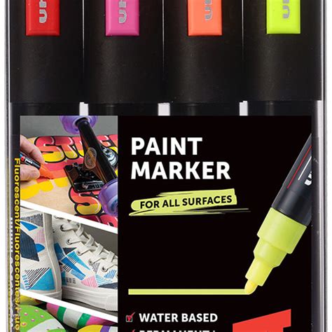 POSCA PC 5M Medium Bullet Tip Marker Pens Fluorescent Colours Pack