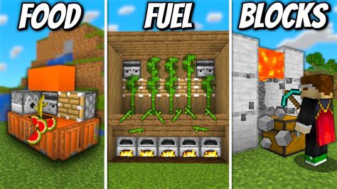 5 Automatic Starter Farms For Survival Minecraft Youtube