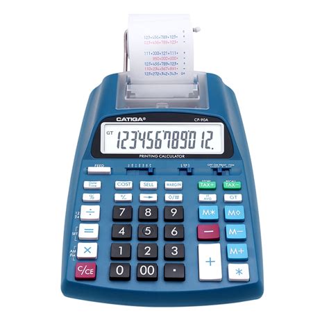 12 Digit LCD Desktop Printing Calculator 2 03 Lines Sec Accounting