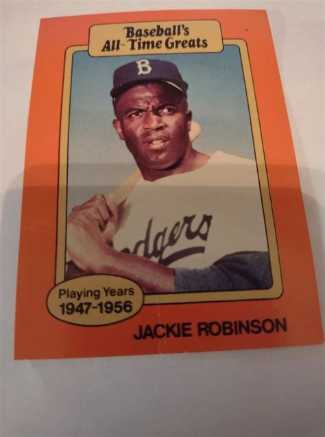 Baseball All Time Greats Jackie Robinson La Dodgers the Card is Bent - Etsy