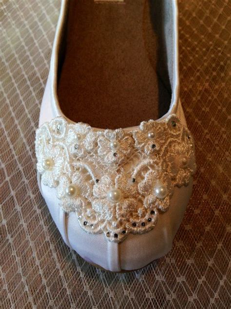 Ivory White Custom Lace Beaded Bridal Ballet Flat Beaded Wedding Flat