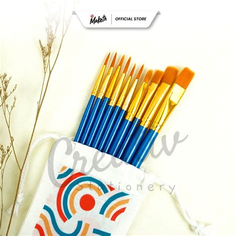 Jual Kuas Lukis Set Artist Brush Lengkap Round Flat Pcs Ptk Ak