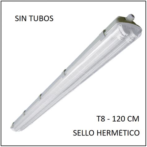 LUMINARIO LED IP 65 SELLO HERMÉTICO PC ABS PARA 2 TUBOS SIN TUBOS