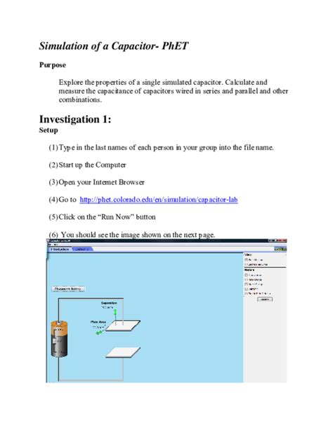 (DOC) Simulation of a Capacitor-PhET | Arie Hadoi - Academia.edu