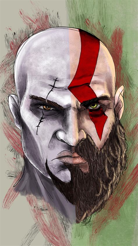 I’ve Been Watching My Bf Play God Of War And Decided To Draw A Side By Side Of Kratos From The