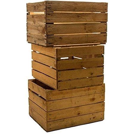 Lote De Cajas De Madera Fruta Antiguas Amazon Es Hogar Y Cocina