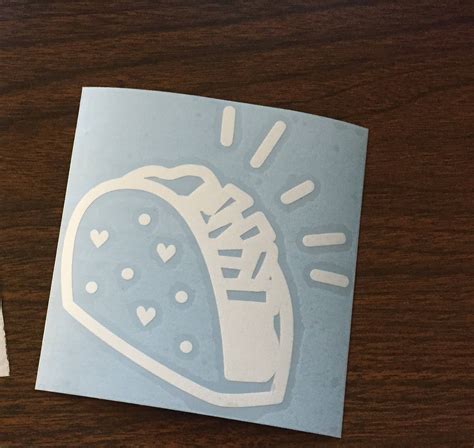 Taco Vinyl Decal Taco Decal Taco Sticker Taco Car Decal Etsy