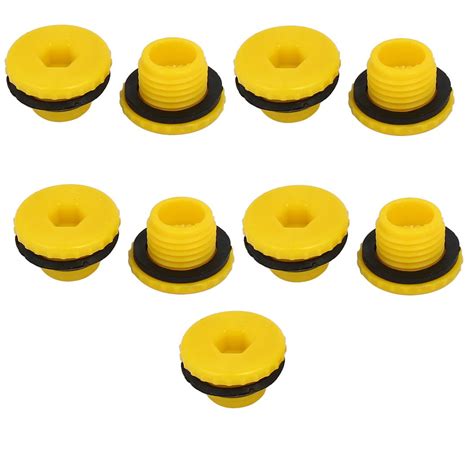 Uxcell M14 Hex Socket Design Plastic Male Threaded Sealing Cap Yellow