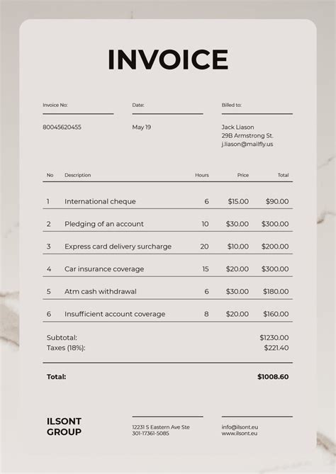 Insurance Invoice Template Fill Online Printable Off