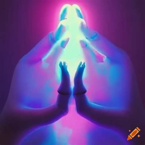 Abhaya Hridaya Mudra Hand Position And Ultraviolet Light On Craiyon