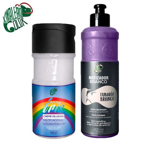 Creme Diluidor Arco Iris 150ml Matizador Branco Tubarão Branco 300ml