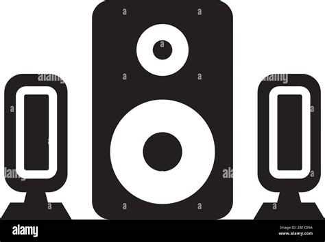 Plantilla De Icono De Altavoz Est Reo En Color Negro Editable Icono De