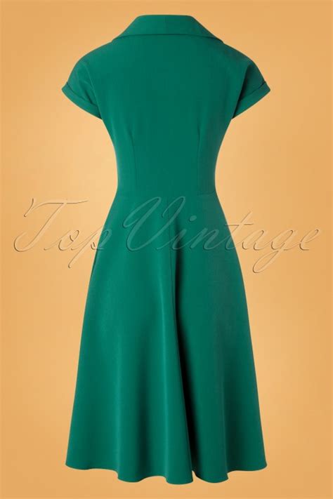 Pretty Retro Pretty Hostess Dress Années 40 En Vert Acheter Chez