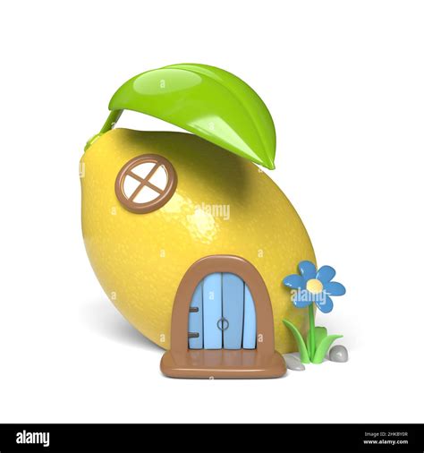 Cute Cartoon Lemon House 3d Illustration Stock Photo Alamy