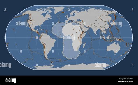 Plaque Tectonique Africaine Sur La Carte De Contour Solide Dans La