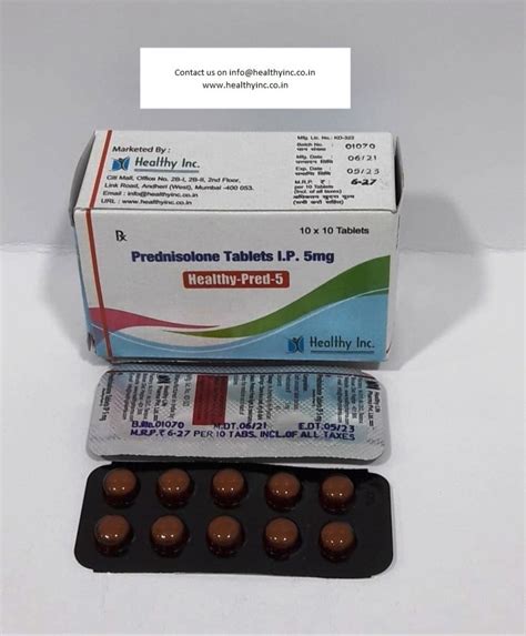 Healthy Pred 5 Prednisolone 5 Mg Tablets Rs 5 Strip Healthy Inc ID