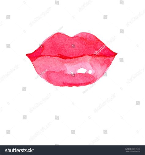 Pink Watercolor Lips Watercolor Illustration Stock Illustration ...