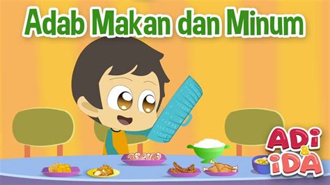 Poster Adab Makan Dan Minum Ilustrasi