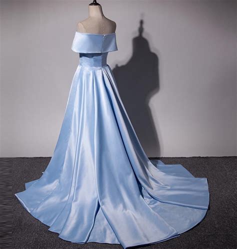 Adore Outfit Sky Blue Long Prom Dresses Off The Shoulder Evening Party Dress On Luulla