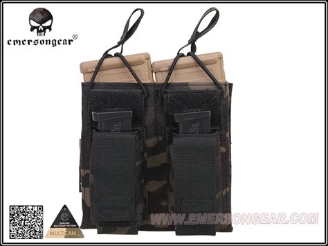 Emerson Pistol Double Open Top Magazine Pouch Multicam Black